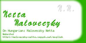 netta maloveczky business card